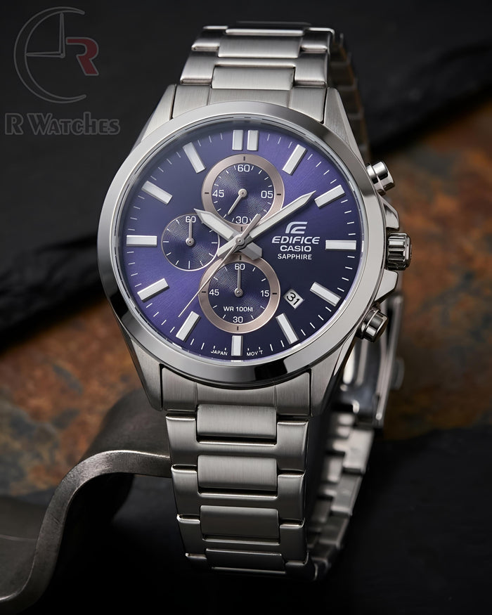 (OS) Edifice Silver Nevy Blue