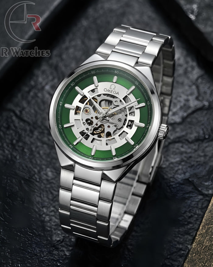 (OS) Omega Automatic Silver Green
