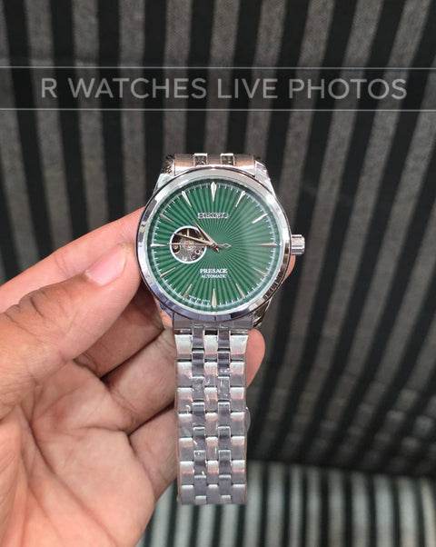 (OS2)⭐ Seiko Automatic Silver Green Dial