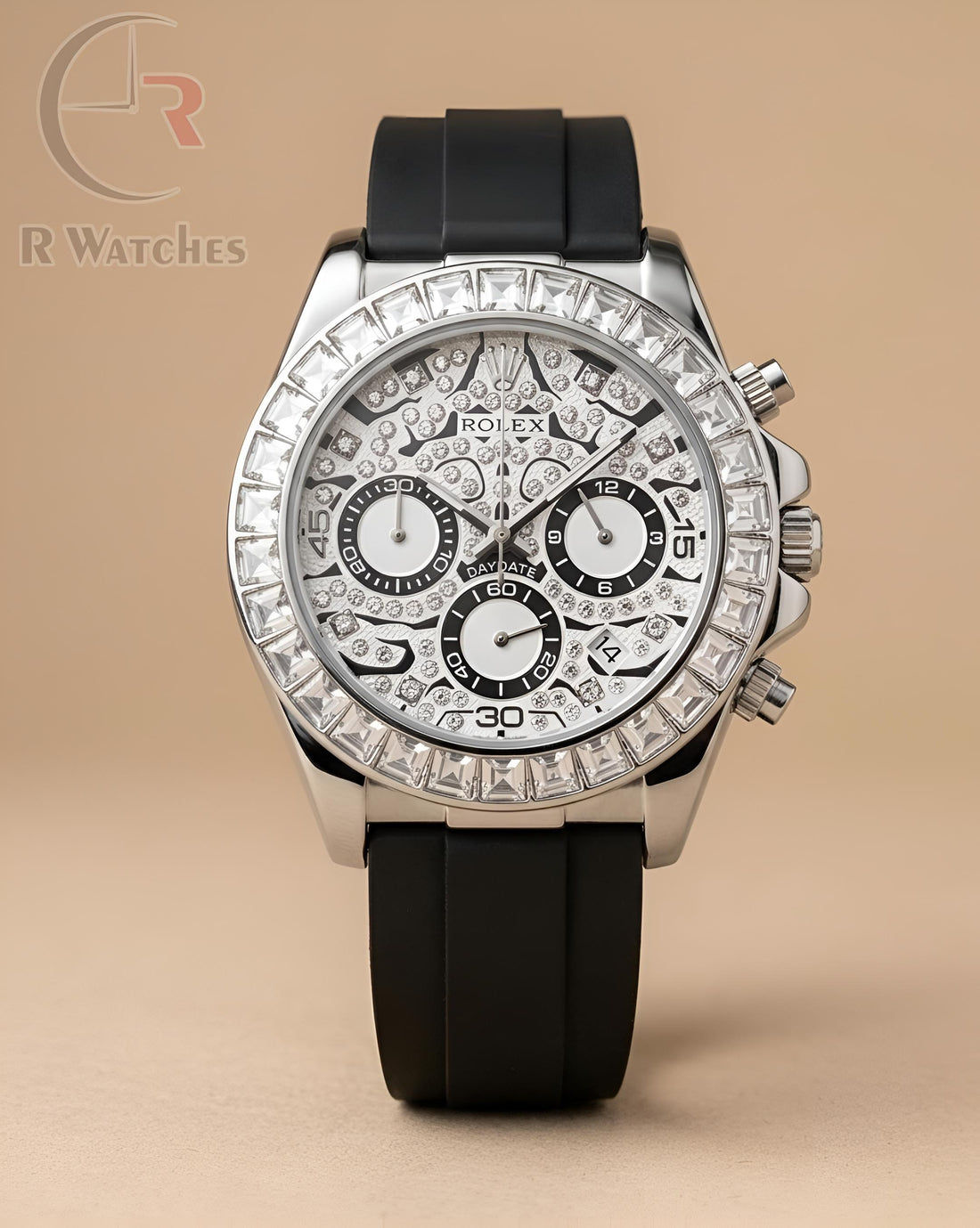 (OS)⭐ Rolex Tiger eye silicon black silver