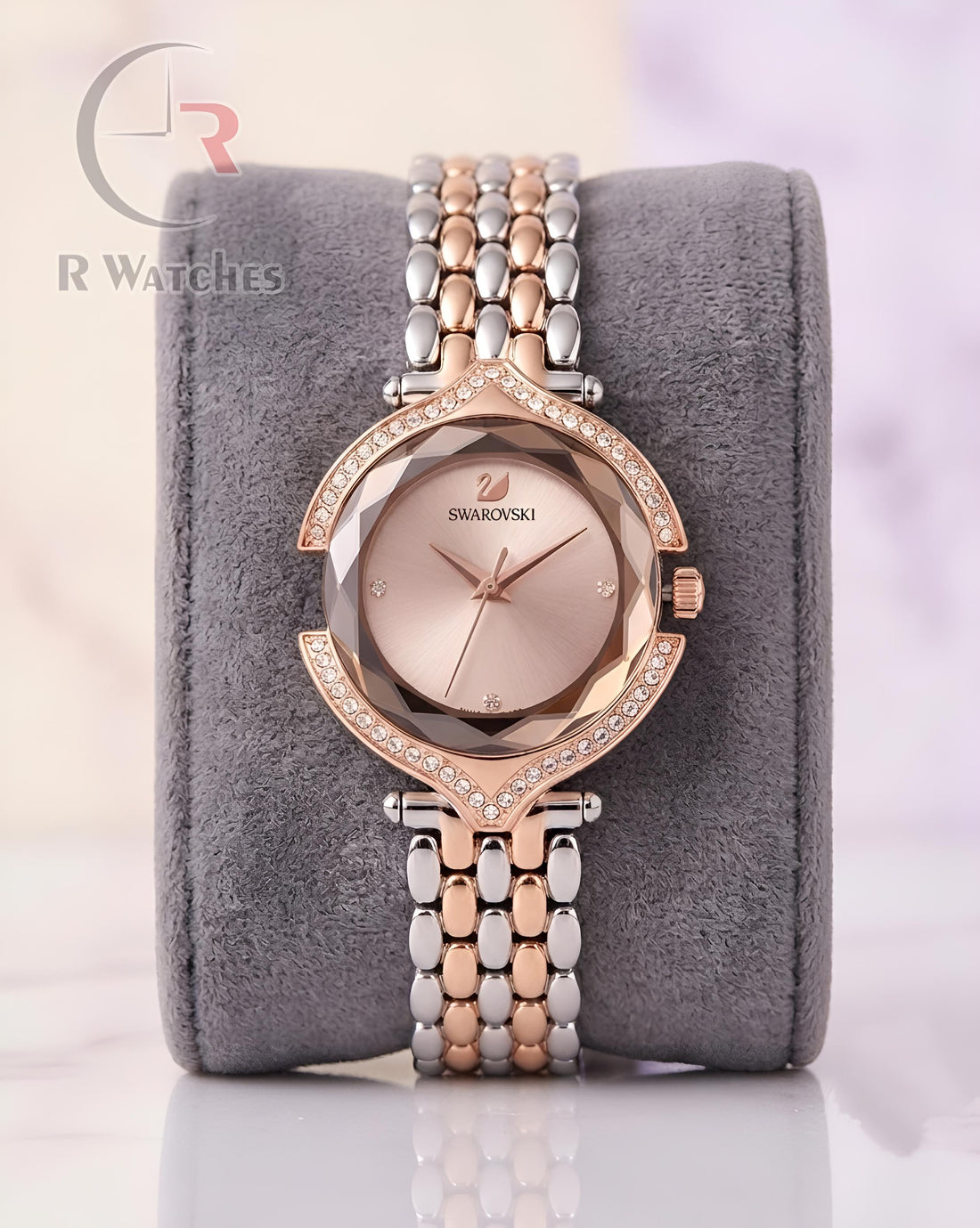 (OS) Swarovski Girls Diamond Rose Gold Pink