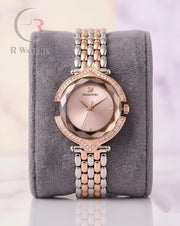 (OS) Swarovski Girls Diamond Rose Gold Pink