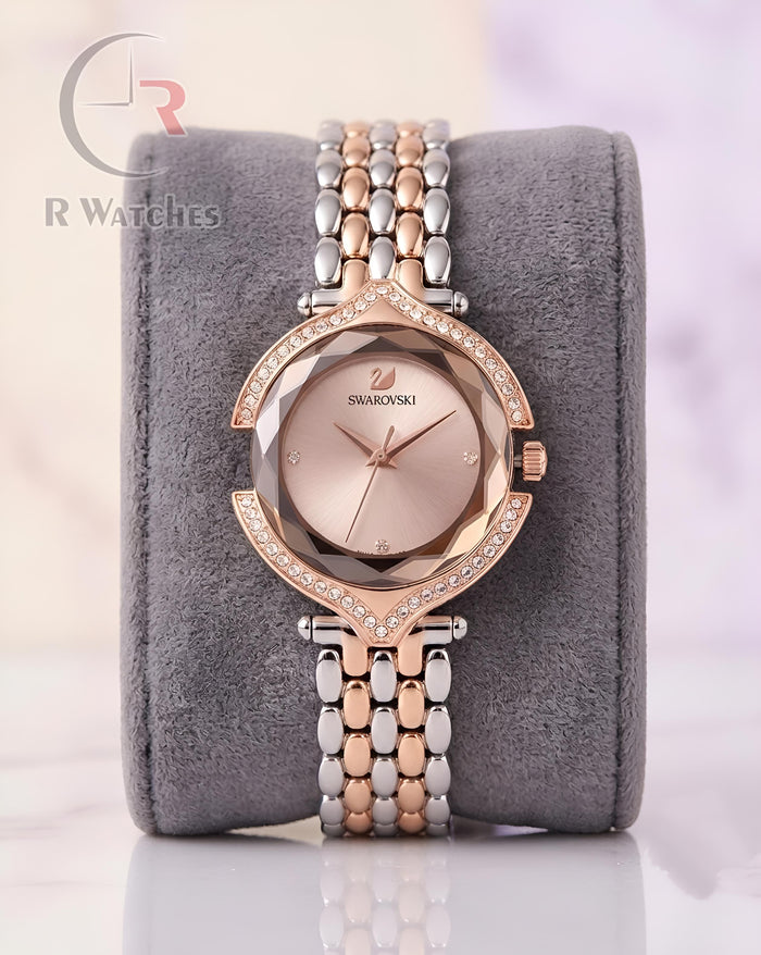 (OS) Swarovski Girls Diamond Rose Gold Pink