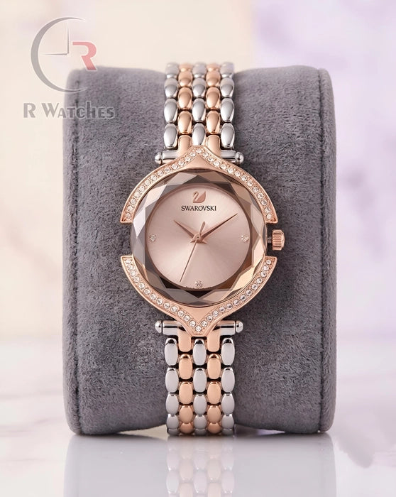 (OS) Swarovski Girls Diamond Rose Gold Pink