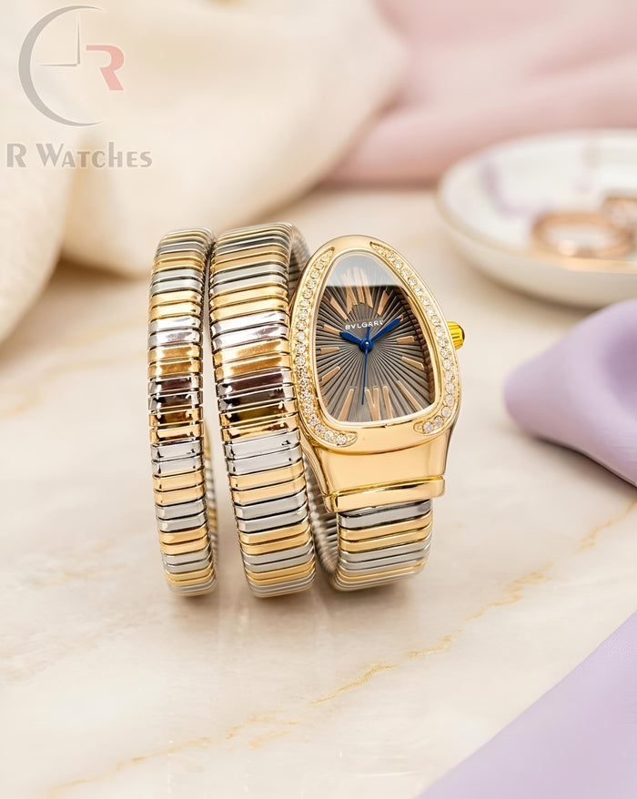 (OS) Bvlgari Snake Girls Diamond Dual Tone Grey