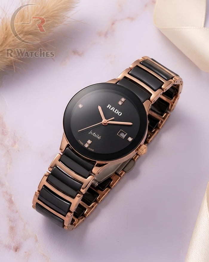 (OS) Rado Girls Black Rose Gold