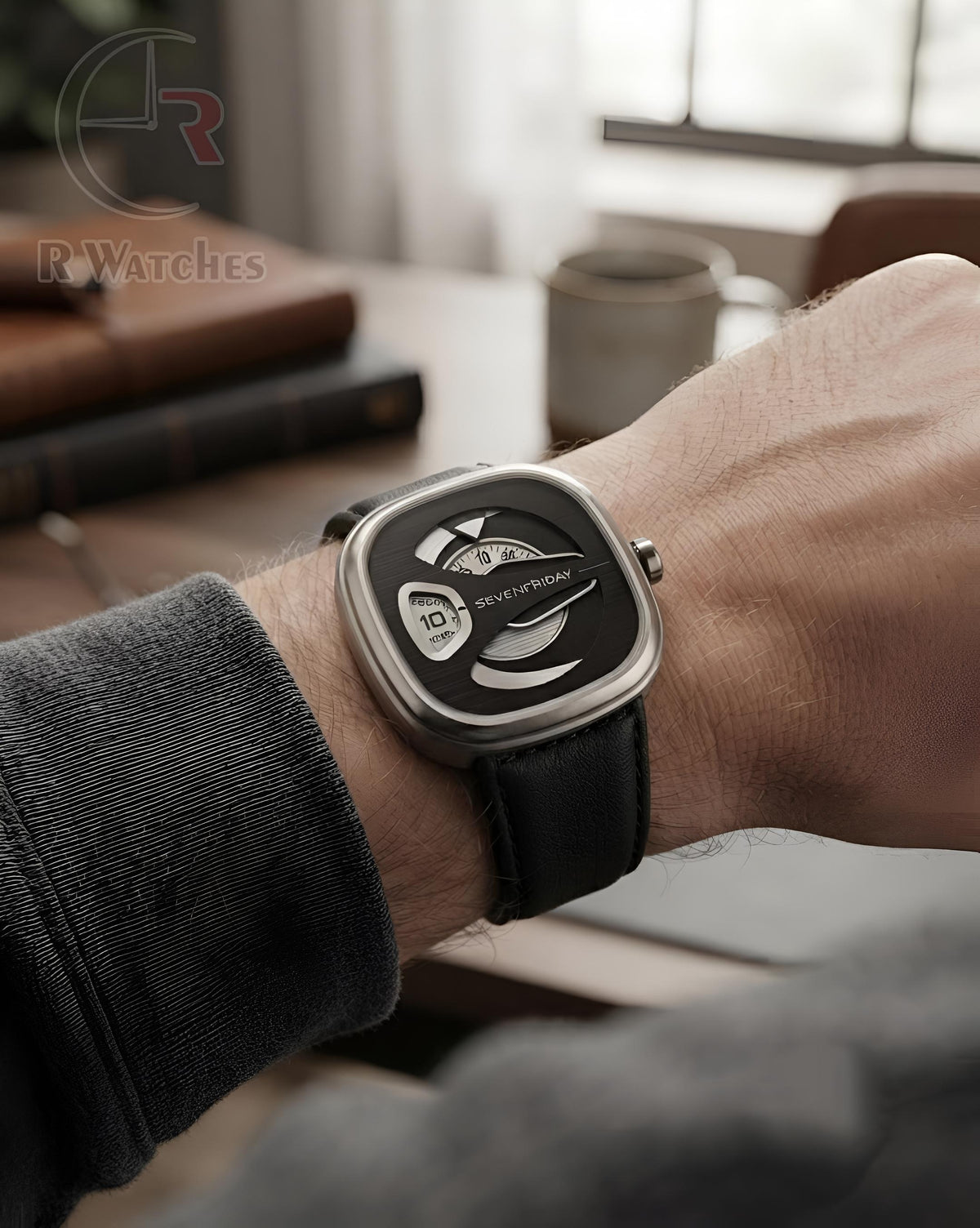 (OS2) SevenFriday Leather Silver Black