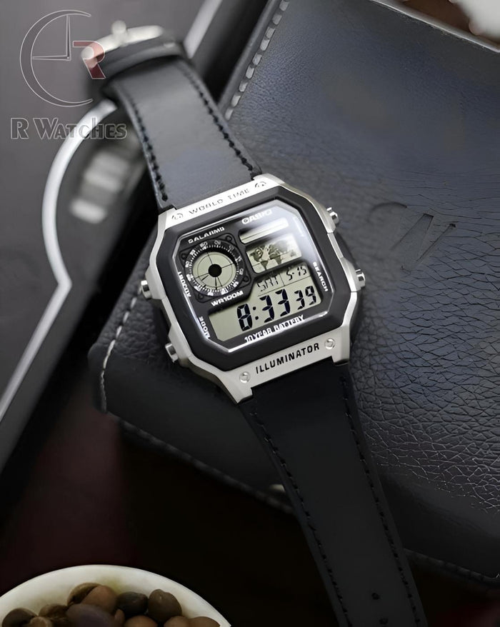 (SS)⭐ Casio illuminator black leather