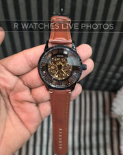 (OS5)⭐ Fossil automatic leather brown
