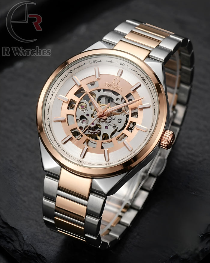 (OS) Omega Automatic Rose Gold White