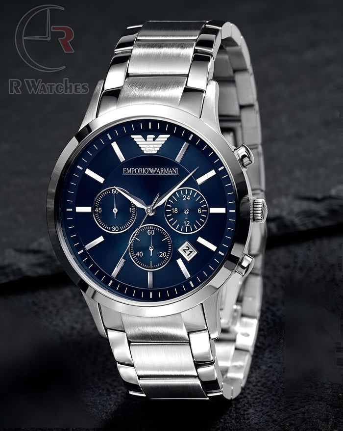 (SS2)⭐ Armani metal silver blue