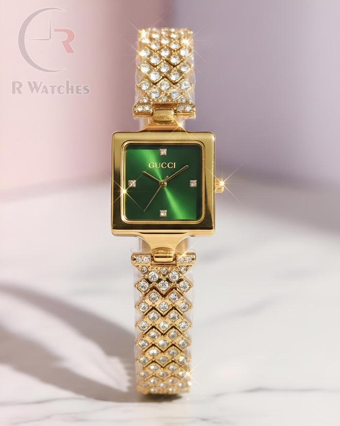 (SS) Gucci Girls Diomond Edition Gold Green