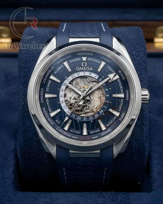 (SS) Omega Automatic Silicon Silver Blue