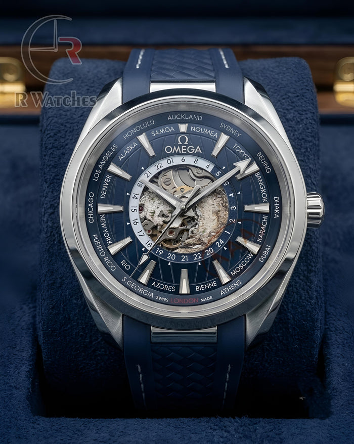 (SS) Omega Automatic Silicon Silver Blue