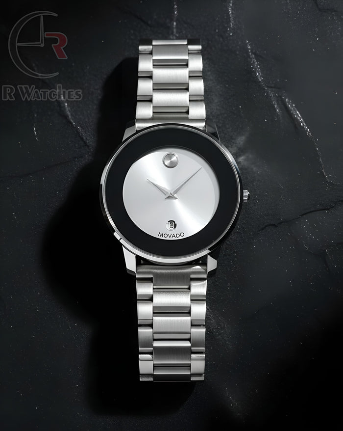 (SS) Movado new silver white