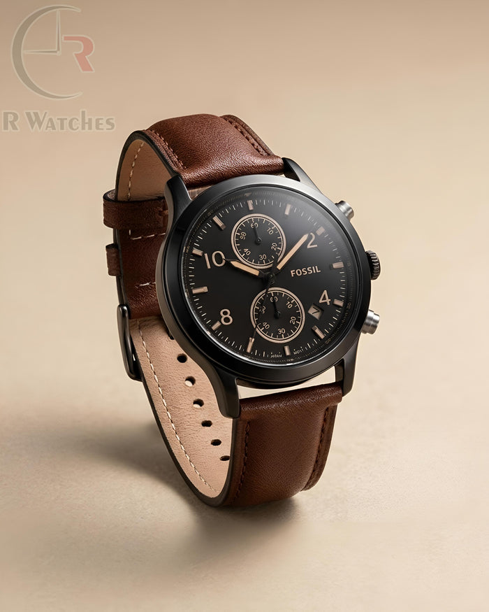 (OS) Fossil Leather Black Brown