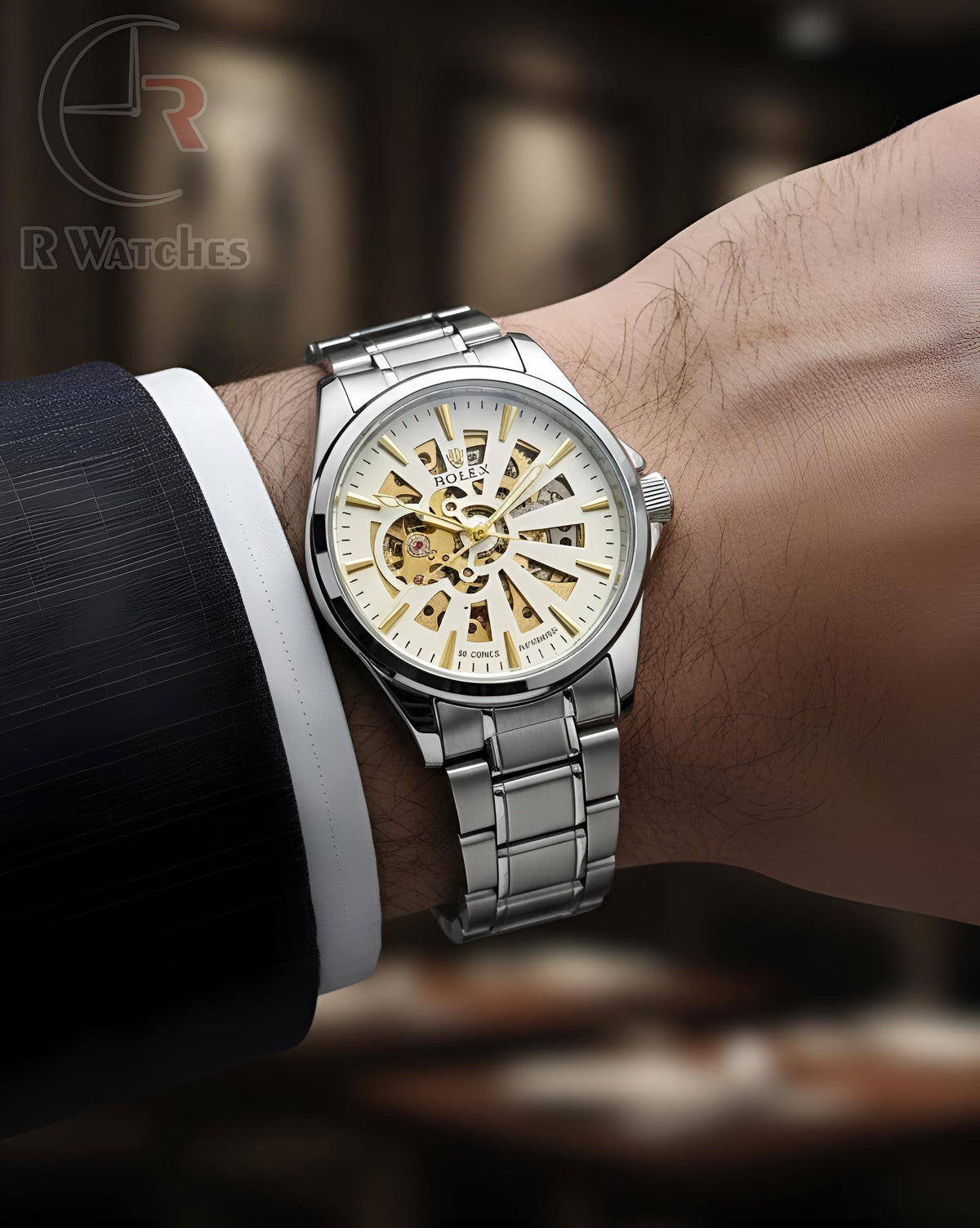 (SS) Rolex automatic new silver white