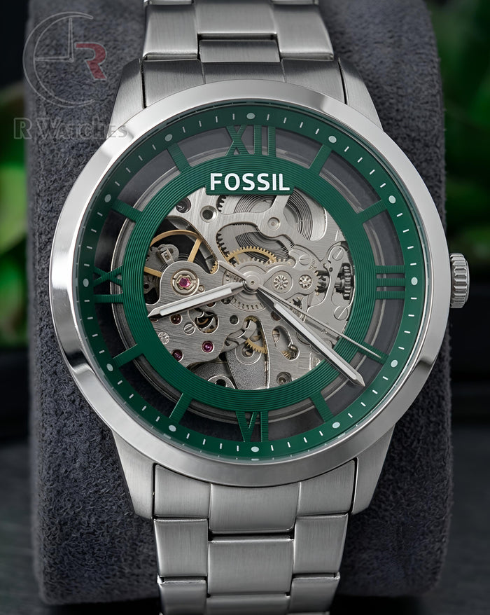 (OS2) Fossil Automatic Silver Green
