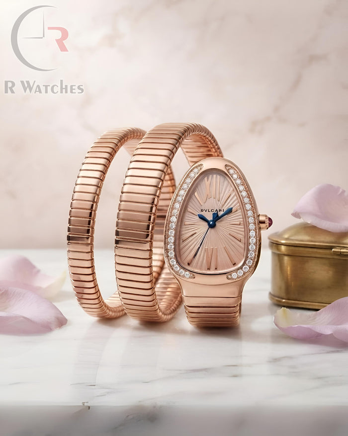 (OS) Bvlgari Snake Girls Diamond Full Rose Gold