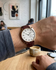 (OS) Vacheron Constantin Leather Rose Gold White Brown