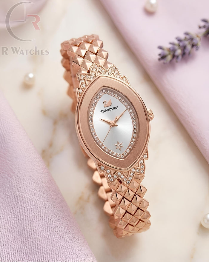 (OS) Swarovski Girls Diamond Rose Gold White
