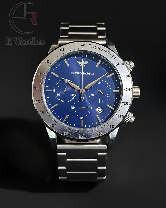 (SS) Emporio Armani new silver blue