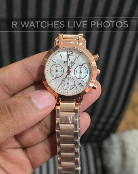 (SS)⭐ Fossil Girls Rose Gold White Dial