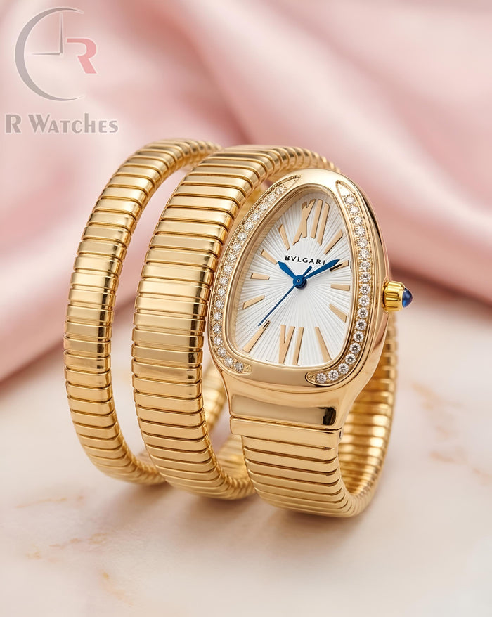 (OS) Bvlgari Girls Snake Diamond Gold White