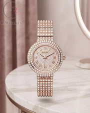 (OS) Rolex Girls Diamond Roman Rose Gold