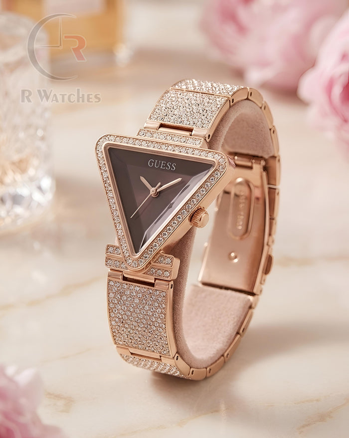 (OS) Guess Girls Diomond Edition Rose Gold Brown