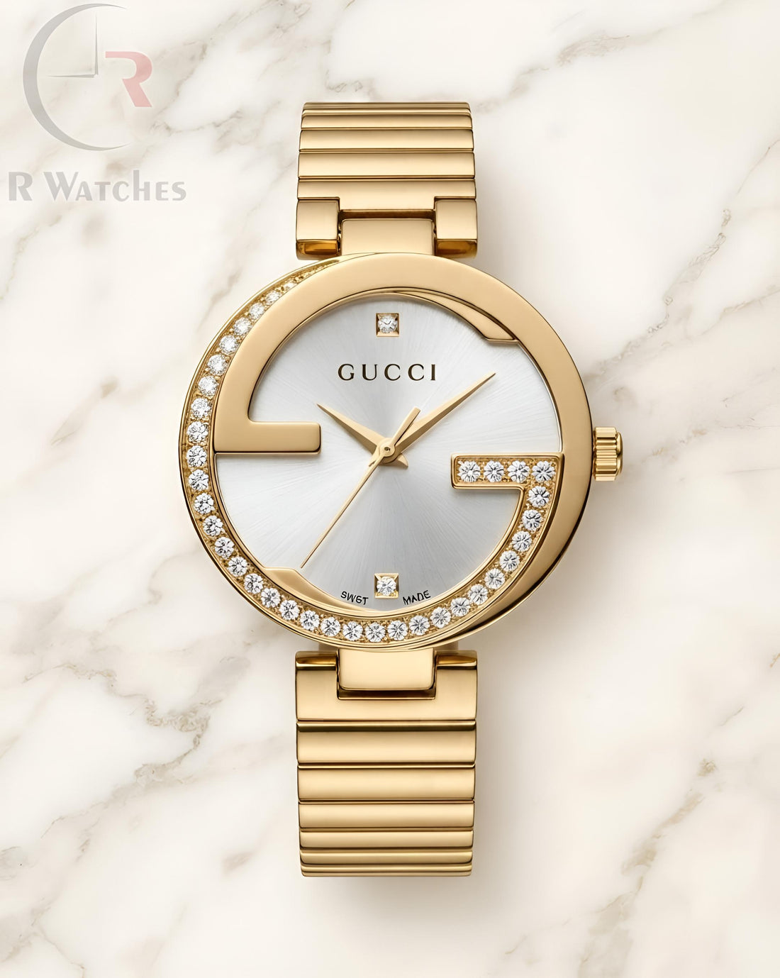 (SS) Gucci Girls Diamond Gold White
