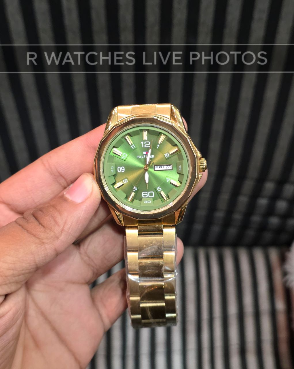 (OS)⭐ Tommy Hilfiger Gold Green Dial