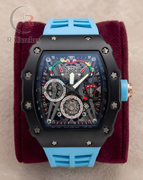 (SS)⭐ RM Silicon Tiffany Blue Black Dial