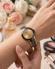 (OS) Rado Girls Diamond Cutt Gold Black