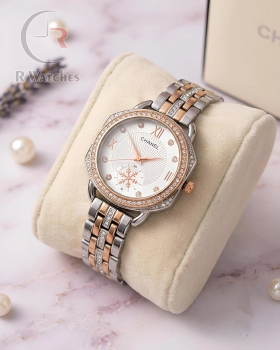 (OS) Chanel Girls Diamond Rose Gold White