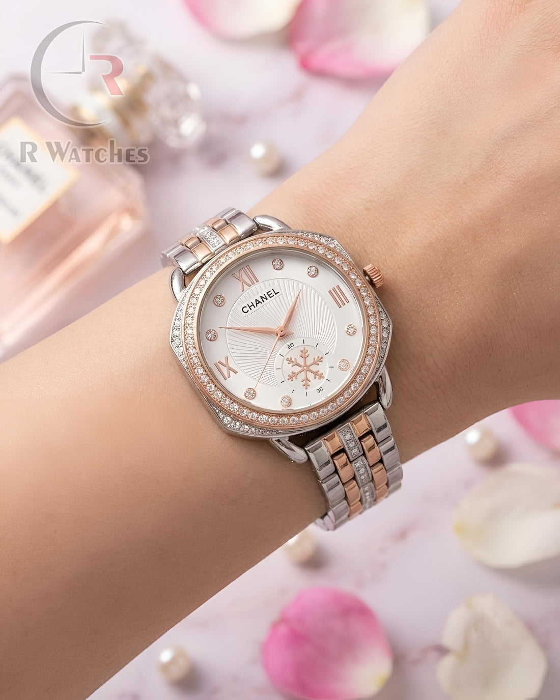 (OS) Chanel Girls Diamond Rose Gold White