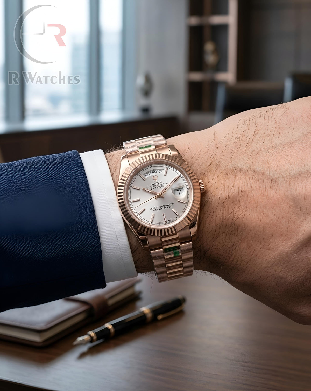 (OS3) Rolex Rose Gold White Dial