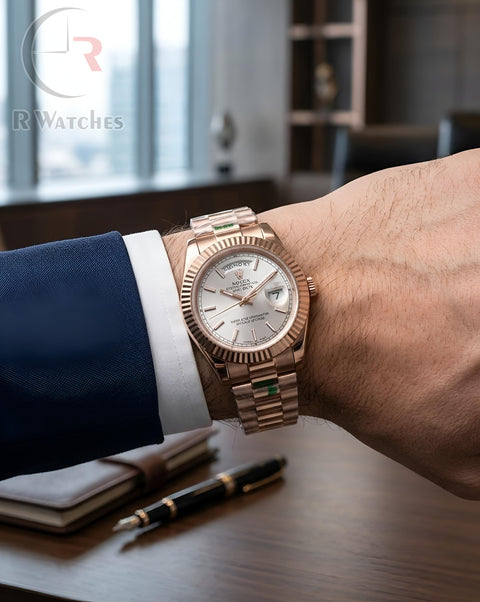 (OS3) Rolex Rose Gold White Dial