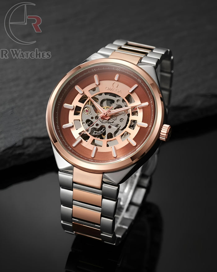 (OS) Omega Automatic Rose Gold Brown