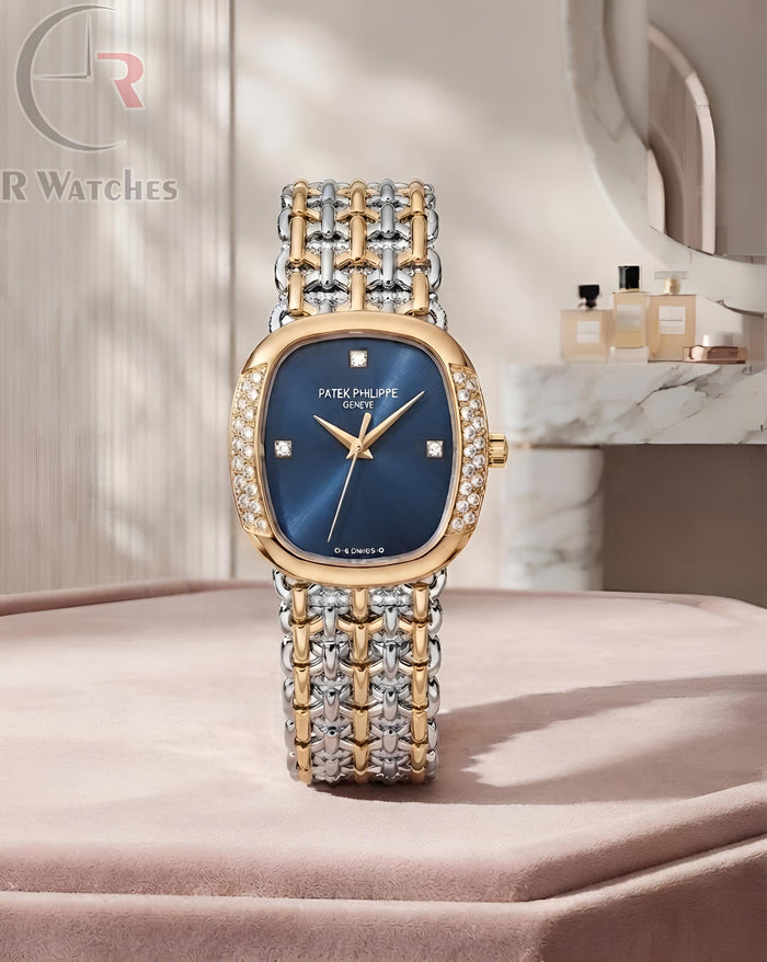 (OS) Patek Philippe Girls Diamond Dual Tone Blue