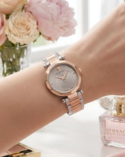 (OS)⭐ Versace Girls Rose Gold Grey Dial