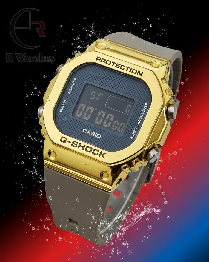 (OS)⭐ G-Shock vintage silicon gold grey