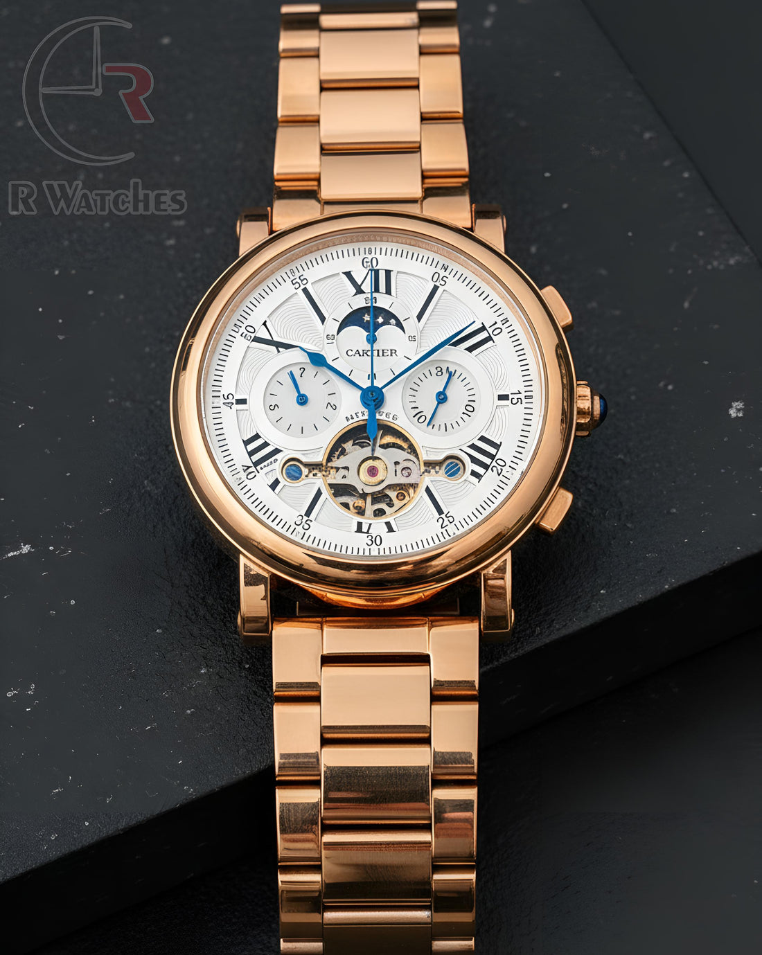 (SS) Cartier automatic Roman full rose gold
