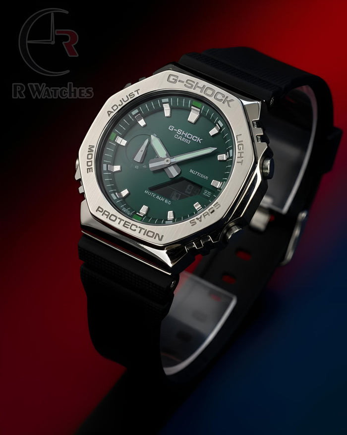 (SS) G-Shock GA silver Green