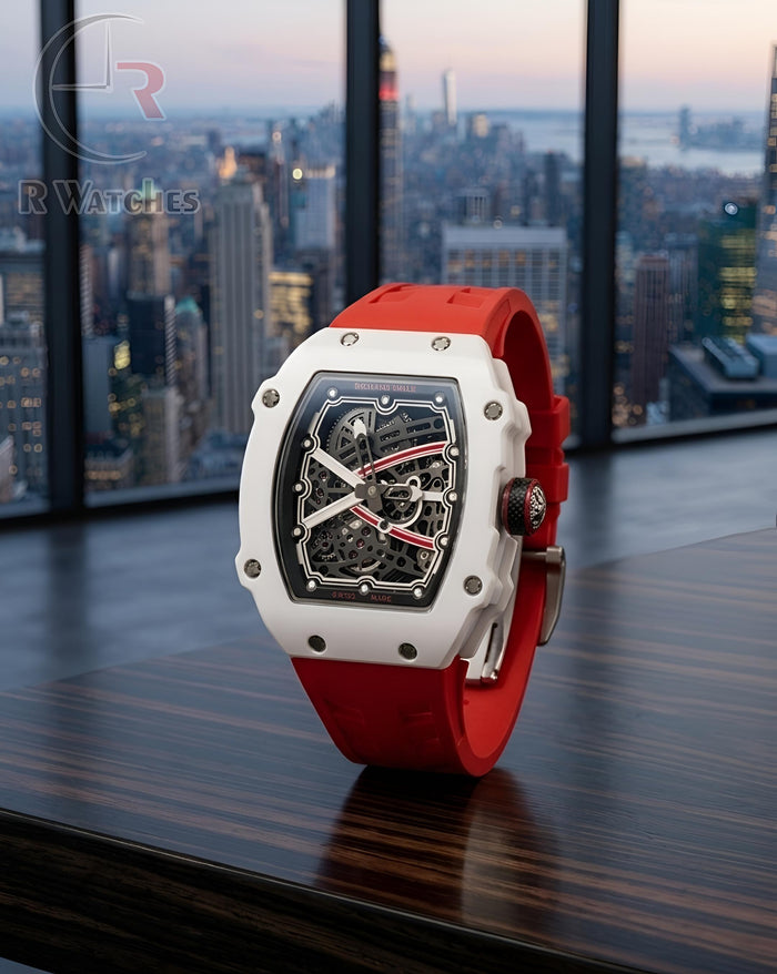 (OS)⭐ RM Silicon Red White Dial