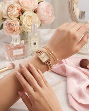 (OS) Guess Girls Rose Gold Off White