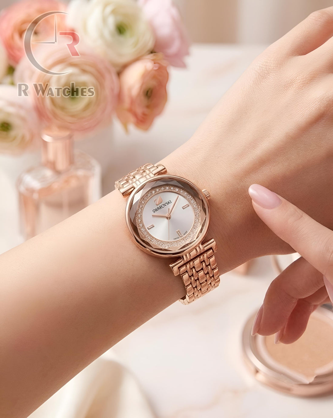 (SS) Swarovski Girls Diamond Rose Gold White