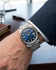(OS)⭐ Rolex Silver Nevy Blue Dial