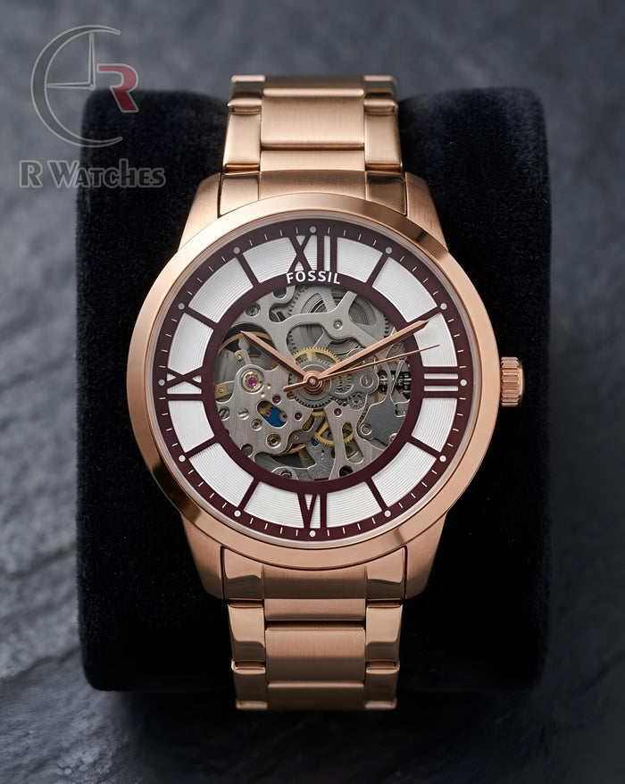 (SS) Fossil Automatic Brown Rose Gold