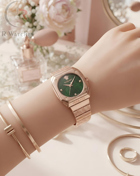 (OS) Versace Girls Rose Gold Green